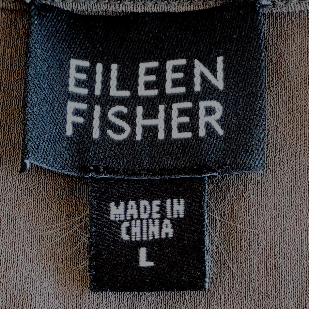 Eileen Fisher 100% Silk Olive Brown Top ~ Size LP - Picture 2 of 6